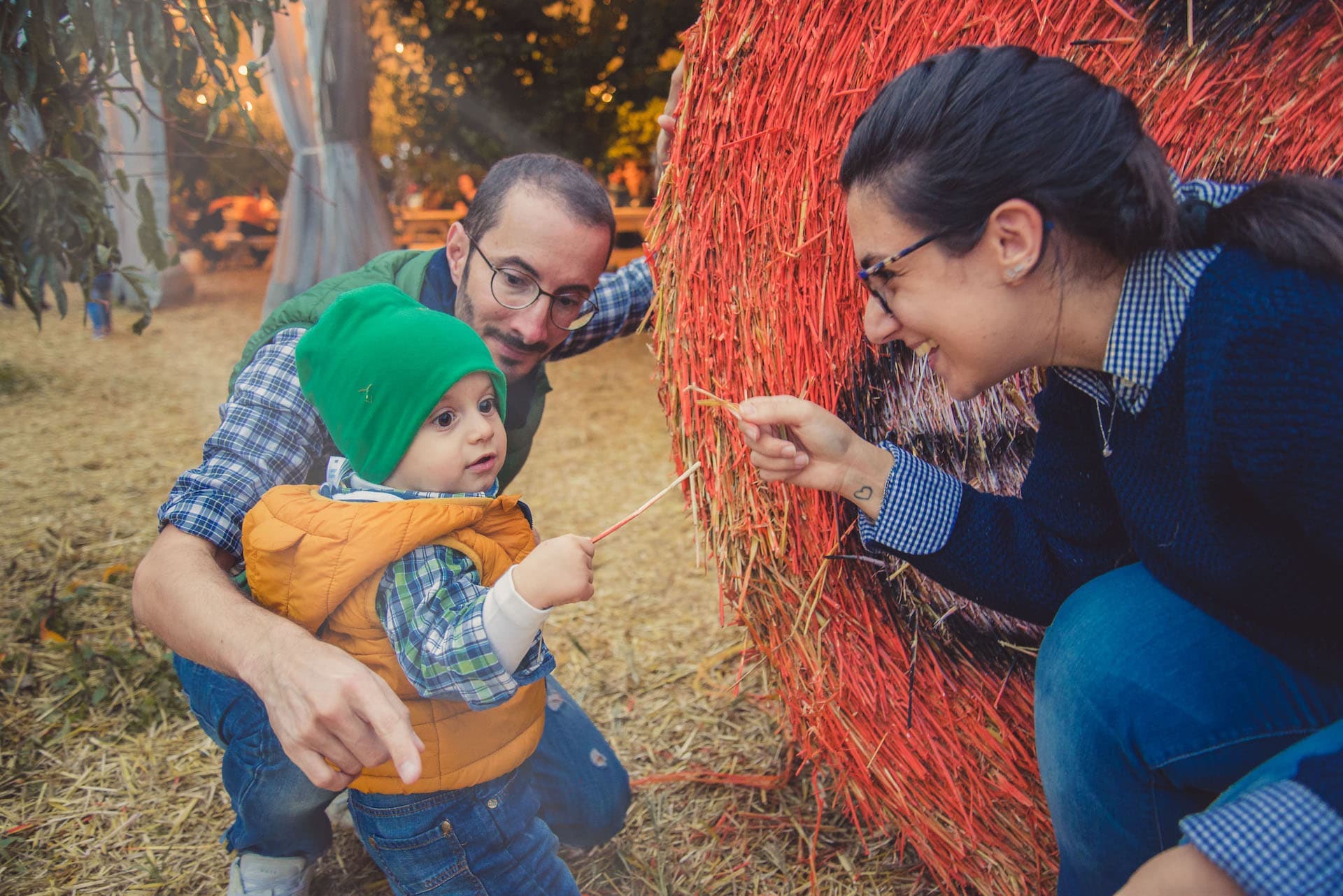 famiglia zucca ambino nonno andrea palla di fieno