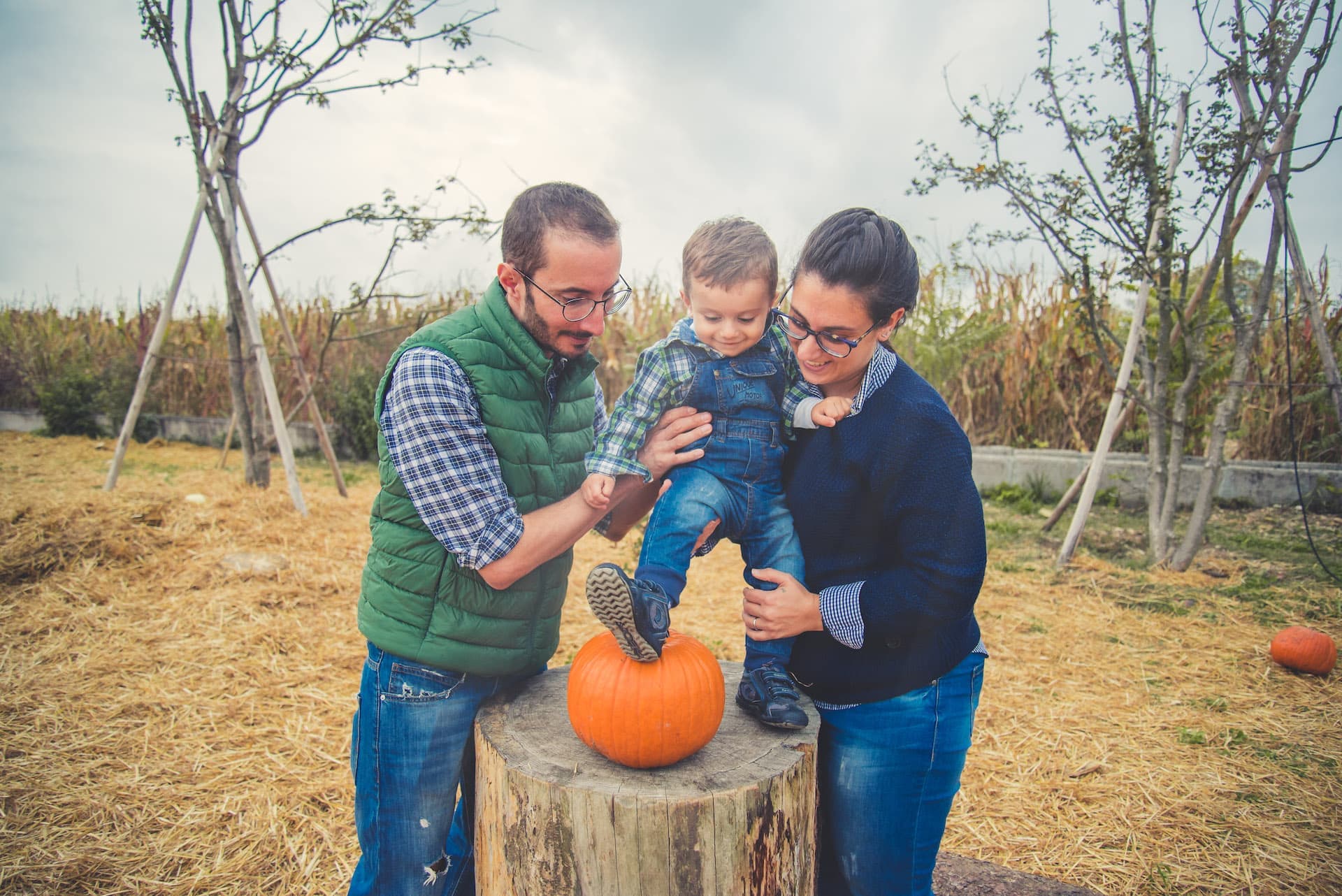 famiglia zucca ambino nonno andrea tronco