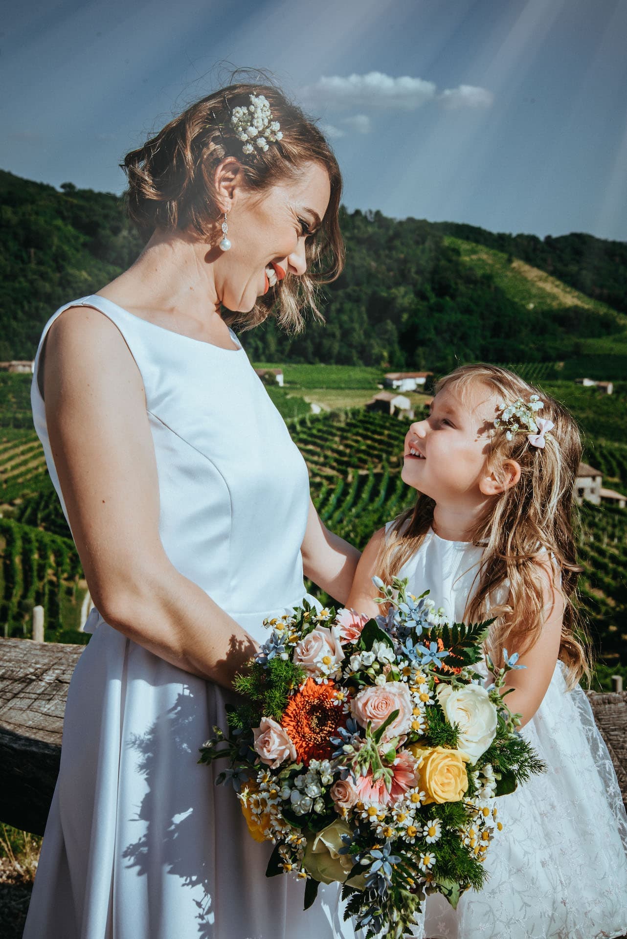 sposa bambina fondo vigneti valdobbiadene
