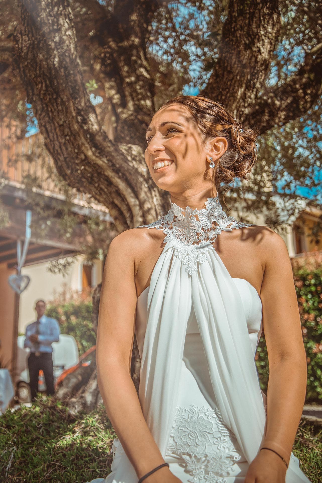 sposa sorriso abito bianco