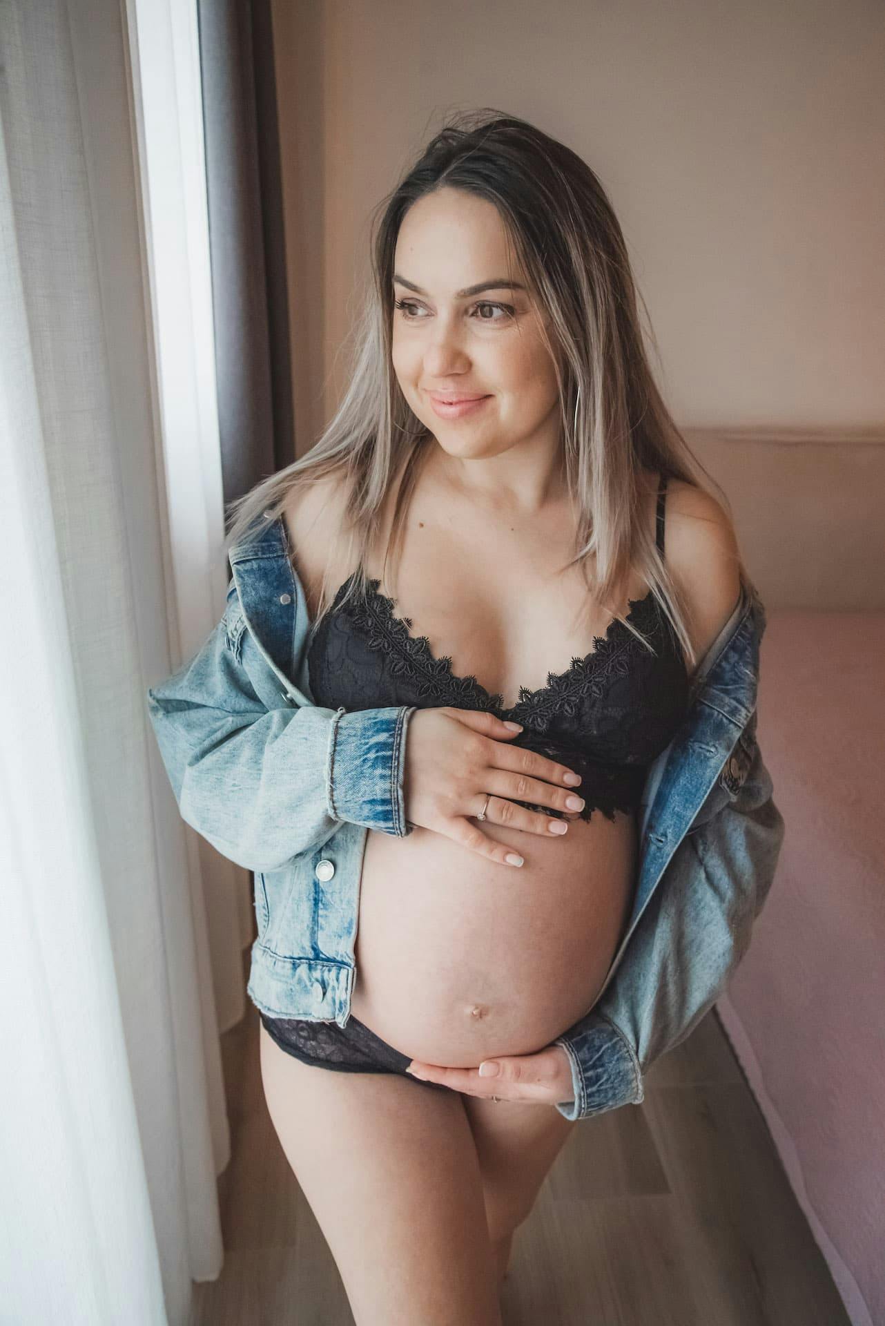 maternity donna gravidanza finestra jeans